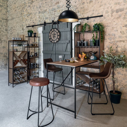  Horloge Métal Et Bois Pouli D58 Atmosphera