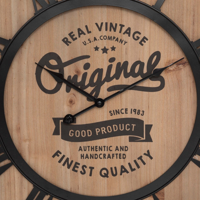  Horloge Métal Et Bois Pouli D58 Atmosphera