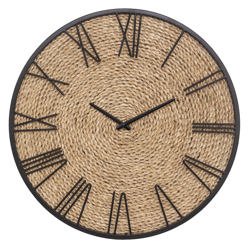  Horloge Métal Et Paille Nico D50 Atmosphera