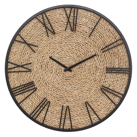  Horloge Métal Et Paille Nico D50 Atmosphera