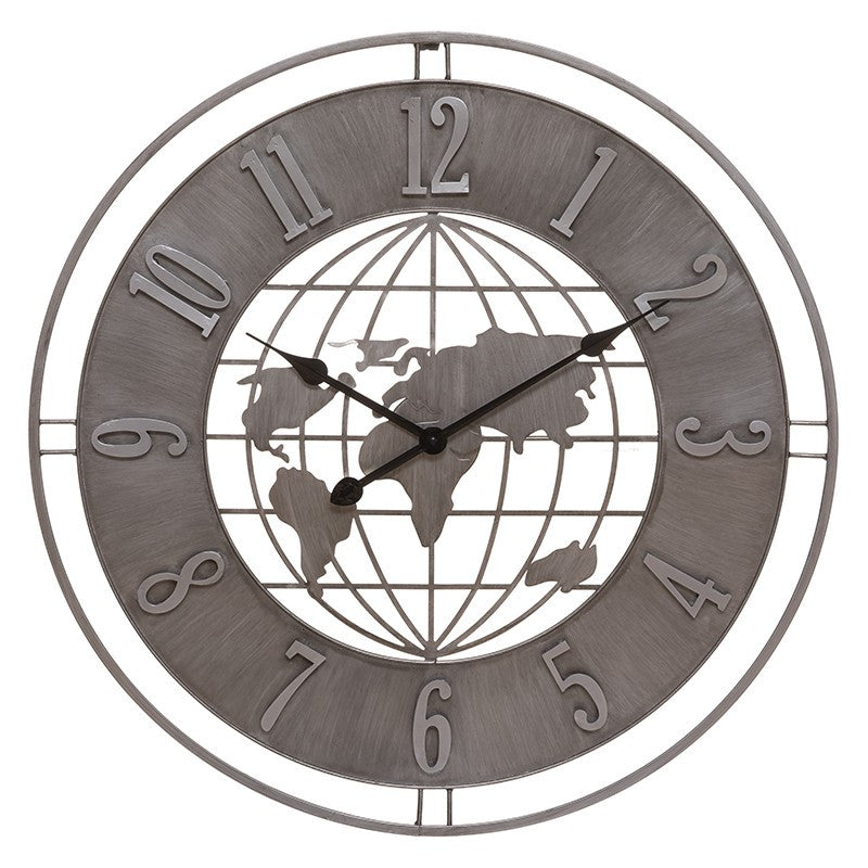 Horloge Métal Monde Isac D68 Atmosphera