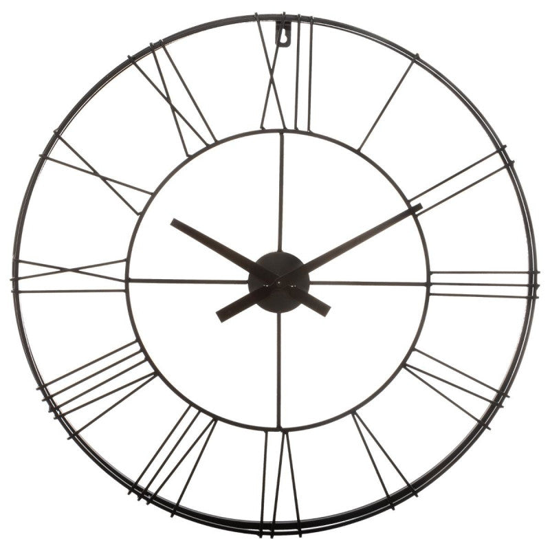  Horloge Géante Silence Métal Noir D70 Cm Atmosphera