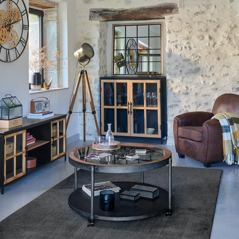  Lampadaire Métal Et Bois Ebor Bronze Atmosphera