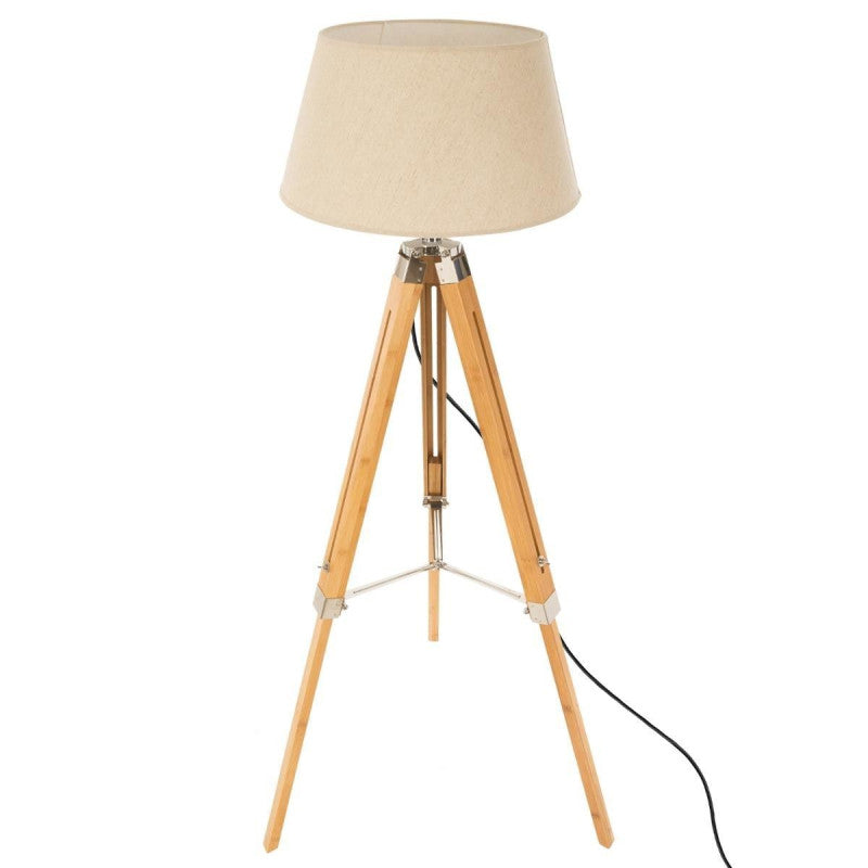  Lampadaire Trépied Runo Ivoire Bambou Atmosphera H 145 Cm