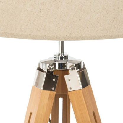  Lampadaire Trépied Runo Ivoire Bambou Atmosphera H 145 Cm