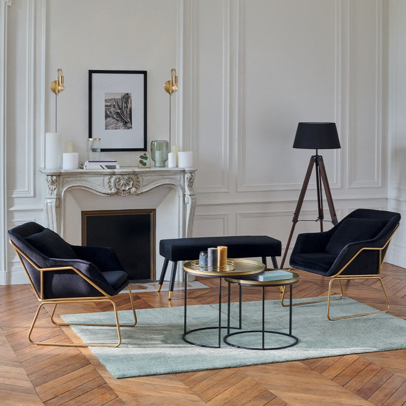  Lampadaire Trépied Runo Noir Atmosphera H 145 Cm