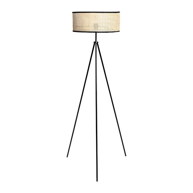  Lampadaire Trépied Yuca Abat-jour Cannage Ostaria