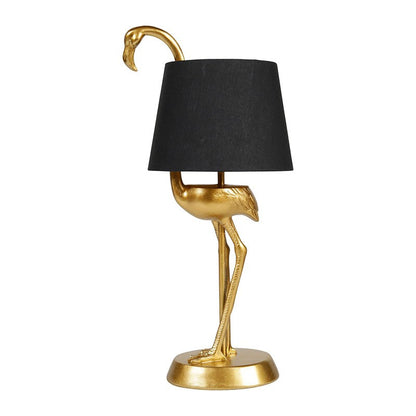  Lampe En Résine Dorée Domingo Flamant Rose Ostaria
