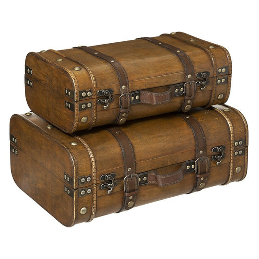  Lot De 2 Malles En Bois Atmosphera