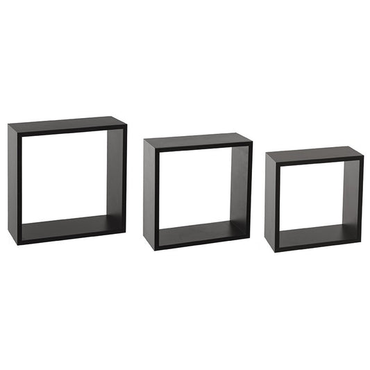  Lot De 3 étagères Murales Coloris Noir 5Five