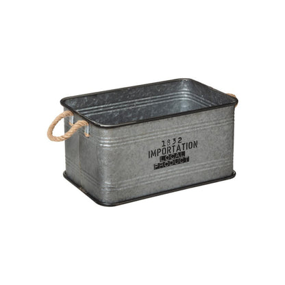  Lot De 3 Malles Métal Gris Plateau Bois Atmosphera