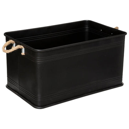  Lot De 3 Malles Métal Noir Plateau Bois Atmosphera