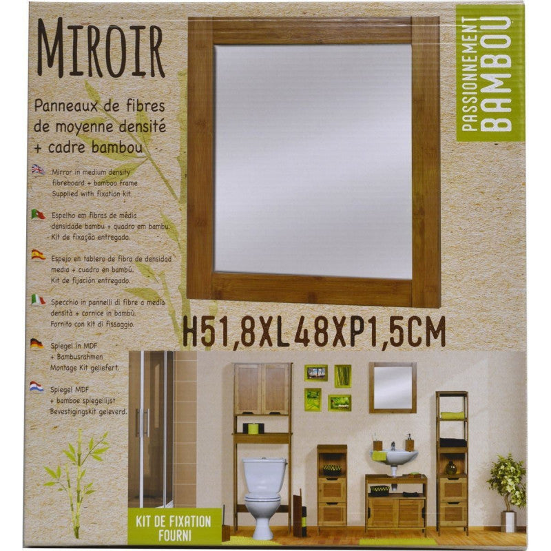  Miroir Bois Et Bambou Collection Mahé
