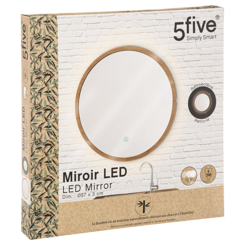  Miroir Rond D57 Bambou LED 5Five