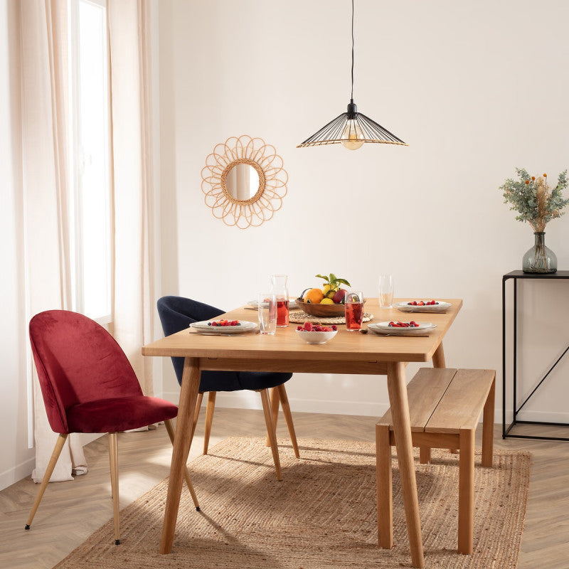  Miroir Rotin Fleur D56 Atmosphera