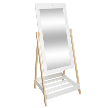  Miroir Sur Pied Enfant H102 Cm Blanc Atmosphera