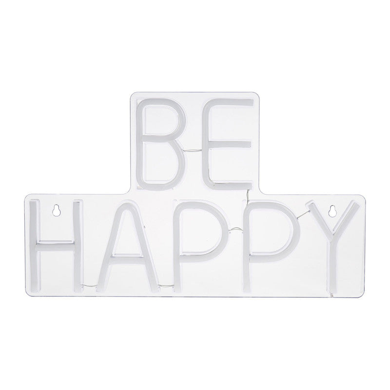  Néon Mural USB Be Happy Rose Ostaria