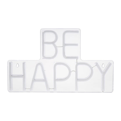  Néon Mural USB Be Happy Rose Ostaria