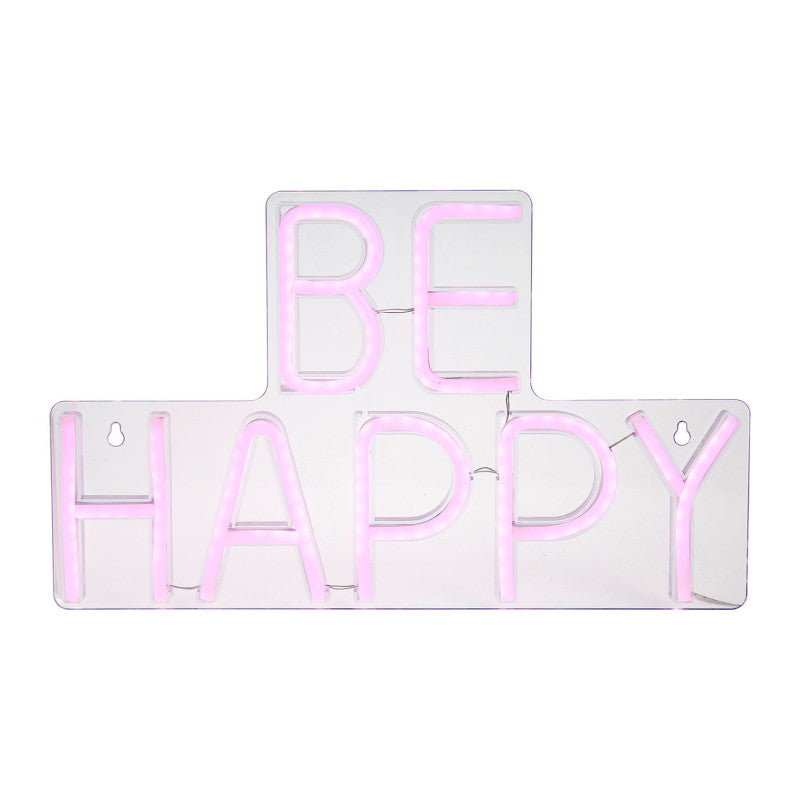  Néon Mural USB Be Happy Rose Ostaria