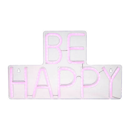  Néon Mural USB Be Happy Rose Ostaria