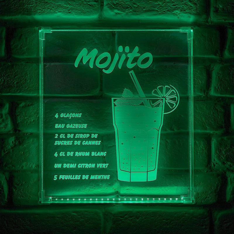  Néon Mural USB Recette Du Mojito Ostaria