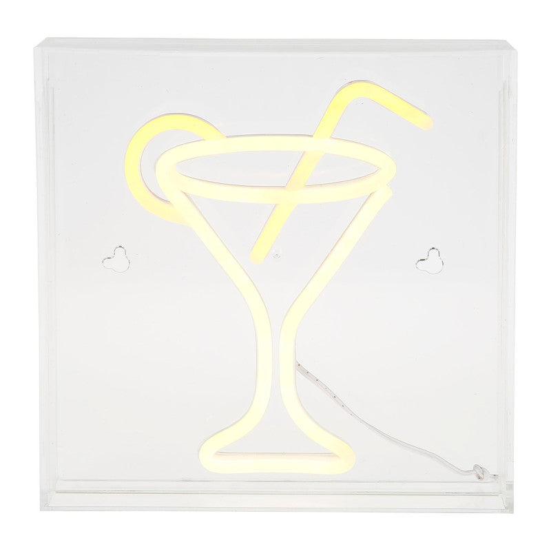  Néon Mural USB Verre Cocktail Ostaria