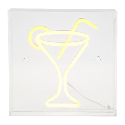  Néon Mural USB Verre Cocktail Ostaria