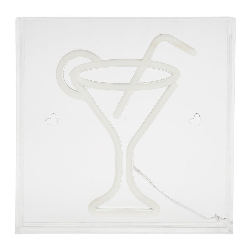  Néon Mural USB Verre Cocktail Ostaria