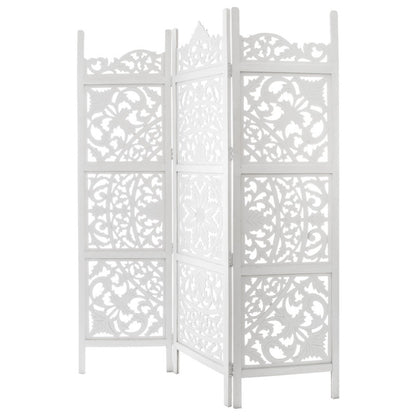  Paravent Blanc Terre Bois Sculpté Atmosphera