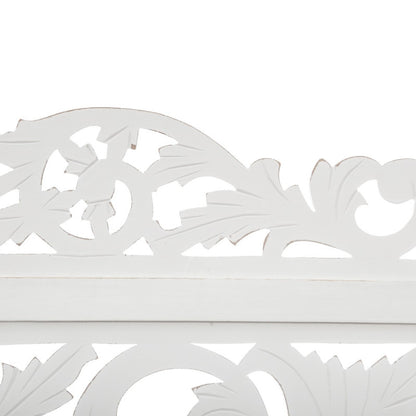  Paravent Blanc Terre Bois Sculpté Atmosphera
