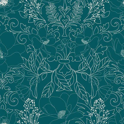  Parure De Lit Amelia Bleu Canard Et Motifs 240x220 Atmosphera