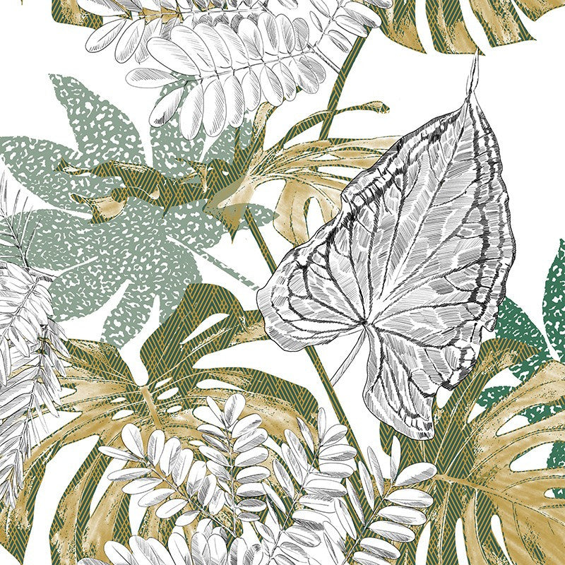  Parure De Lit Monstera Blanc Et Vert 240x220 Atmosphera