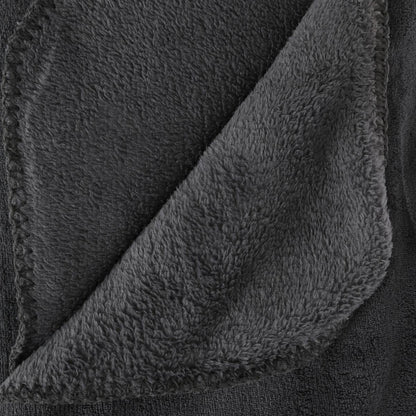 ATMOSPHERA Plaid Grand Modèle Microfibre 180x230 Cm Gris Anthracite