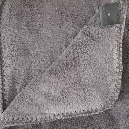 ATMOSPHERA Plaid Grand Modèle Microfibre 180x230 Cm Gris Clair