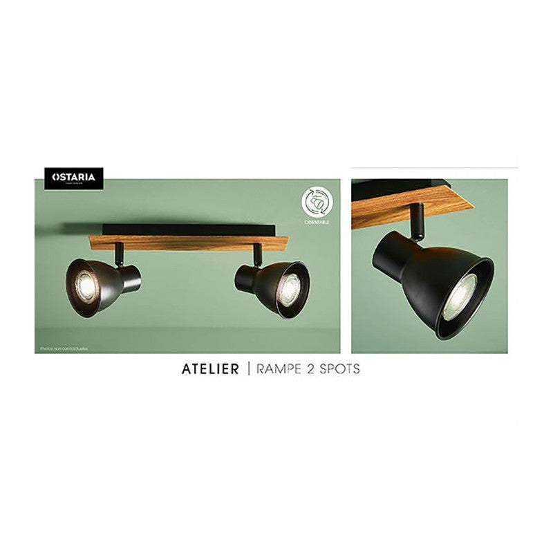  Rampe 2 Spots Atelier Métal Et Bois Ostaria