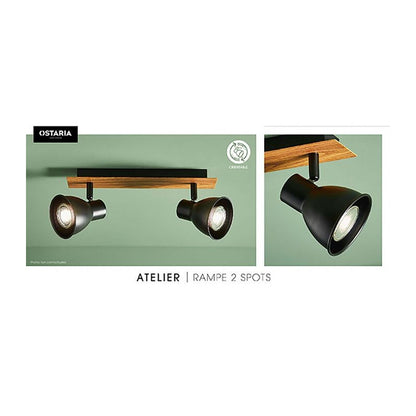  Rampe 2 Spots Atelier Métal Et Bois Ostaria