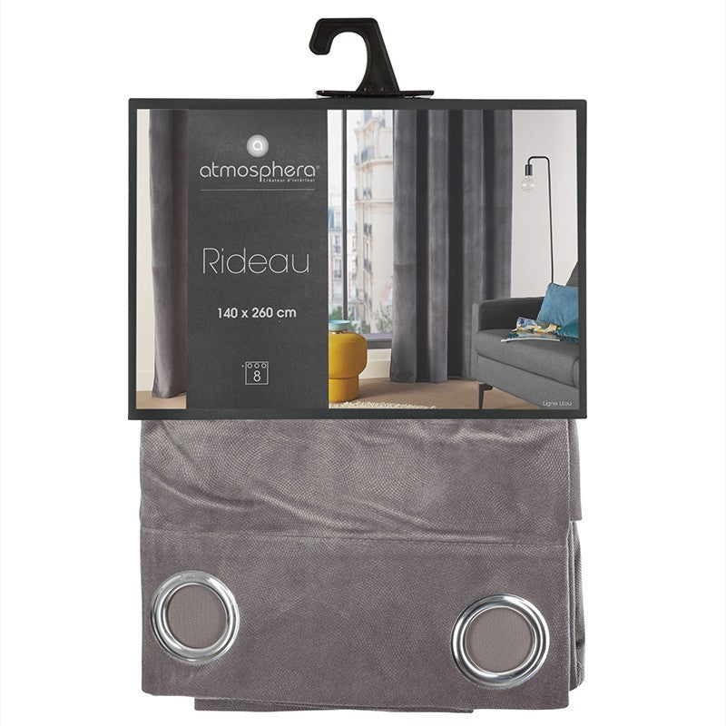  Rideau Gris Foncé Lilou 140x260 Atmosphera