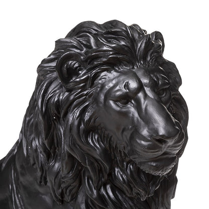  Statue De Lion MGO Noir H80 Atmosphera