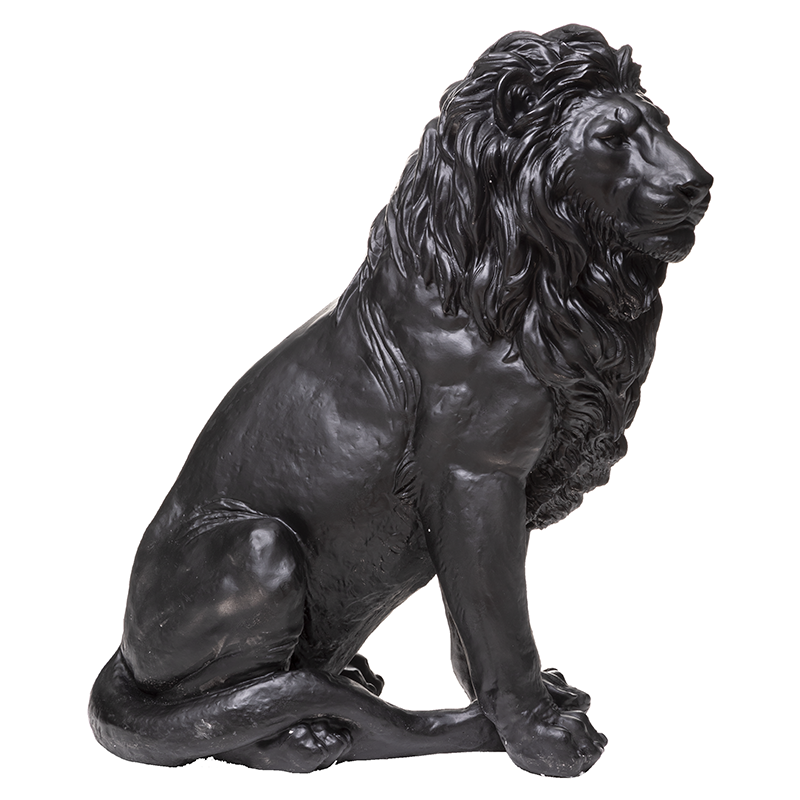  Statue De Lion MGO Noir H80 Atmosphera