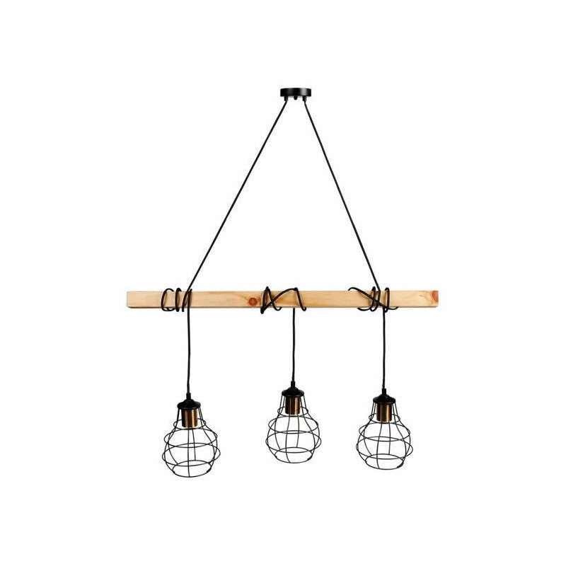  Suspension Indus Barre En Bois 3 Cordons Ostaria