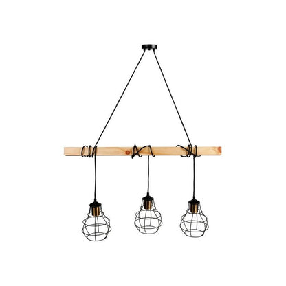  Suspension Indus Barre En Bois 3 Cordons Ostaria