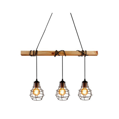 Suspension Indus Barre En Bois 3 Cordons Ostaria