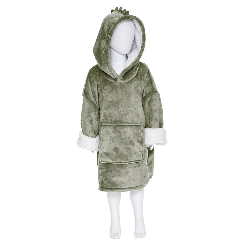  Sweat Plaid à Capuche Dino Vert Enfant Atmosphera