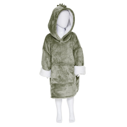  Sweat Plaid à Capuche Dino Vert Enfant Atmosphera