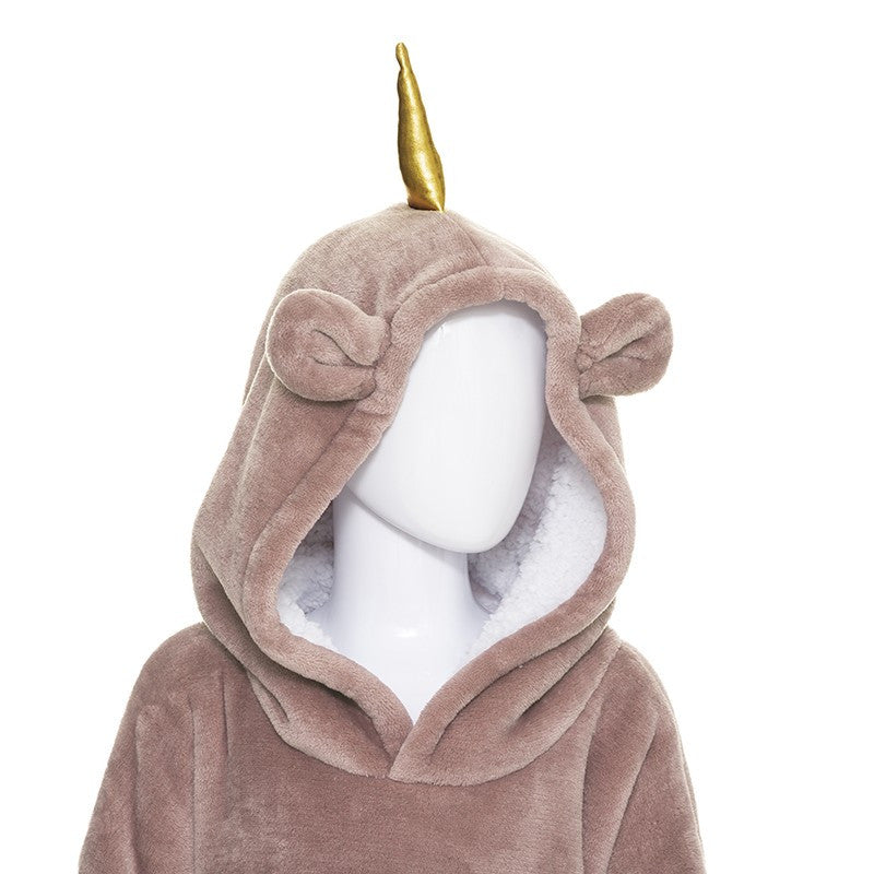  Sweat Plaid à Capuche Licorne Rose Enfant Atmosphera