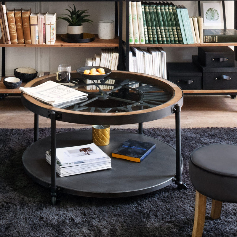  Table Basse Chrono Ronde Noire Atmosphera