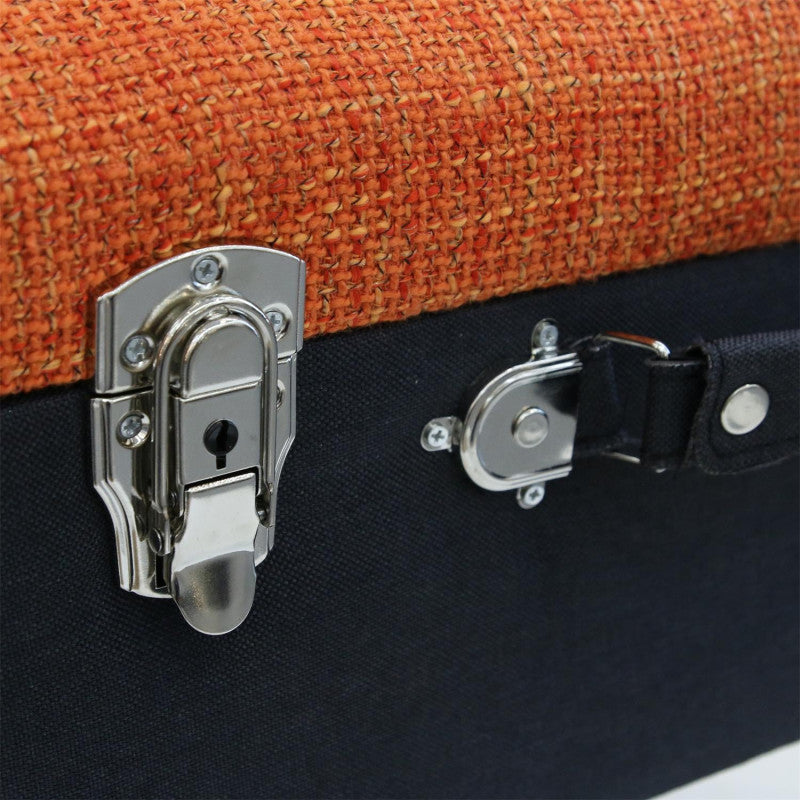  Tabouret Coffre Valise Patchwork Sur Pieds