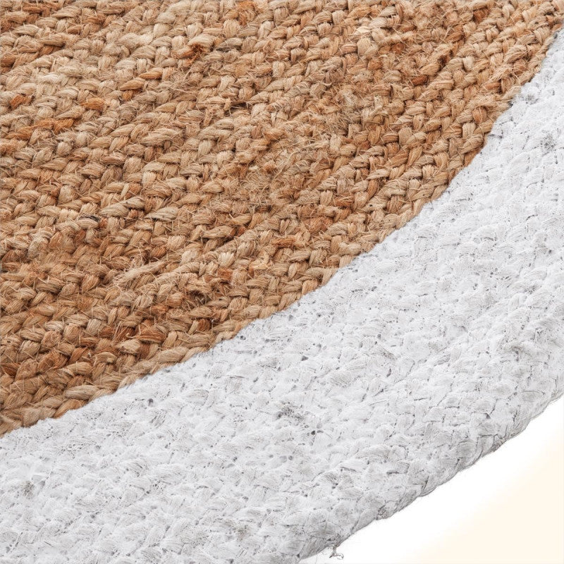  Tapis En Jute Bord Blanc D120 Atmosphera