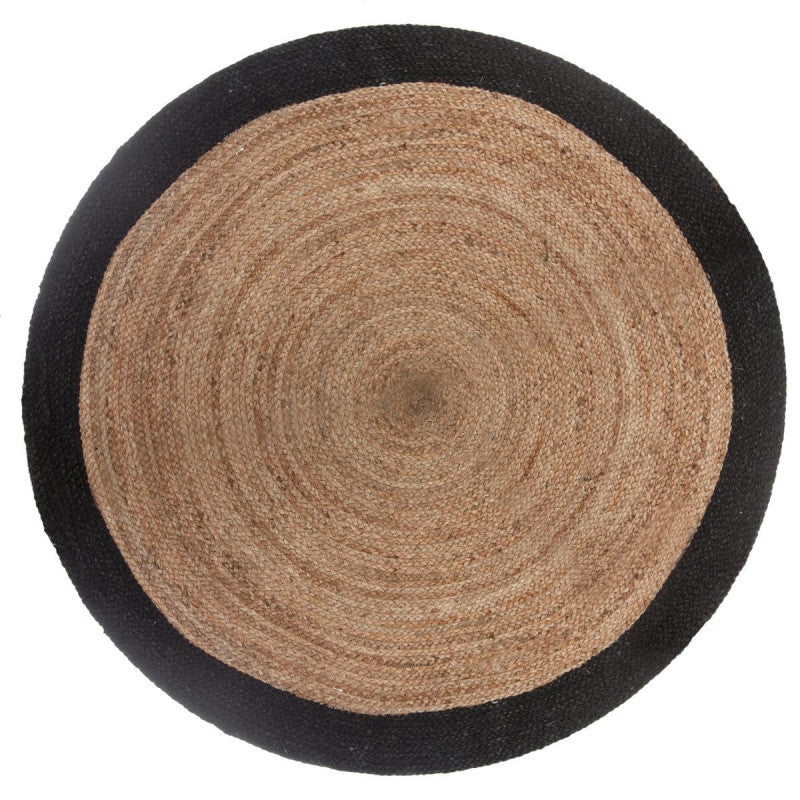  Tapis En Jute Bord Noir D120 Atmosphera