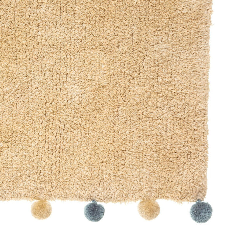  Tapis Enfant 100x150 Beige à Pompons Atmosphera